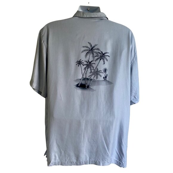 Jos. A. Bank Silk Short Sleeve Shirt with Tropical Palm Trees Mens XL - Picture 3 of 10